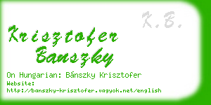 krisztofer banszky business card